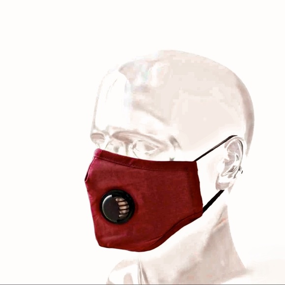 FACE MASK WITH EXHALE VALVE RED Filters I… - Picture 1 of 5